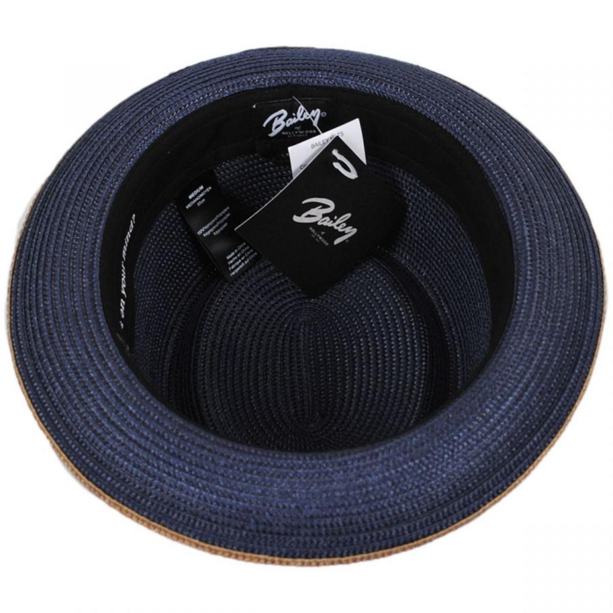 Bailey 1922 | Carver Toyo Straw Blend Pork Pie Hat | 127761 | under | NAVY
