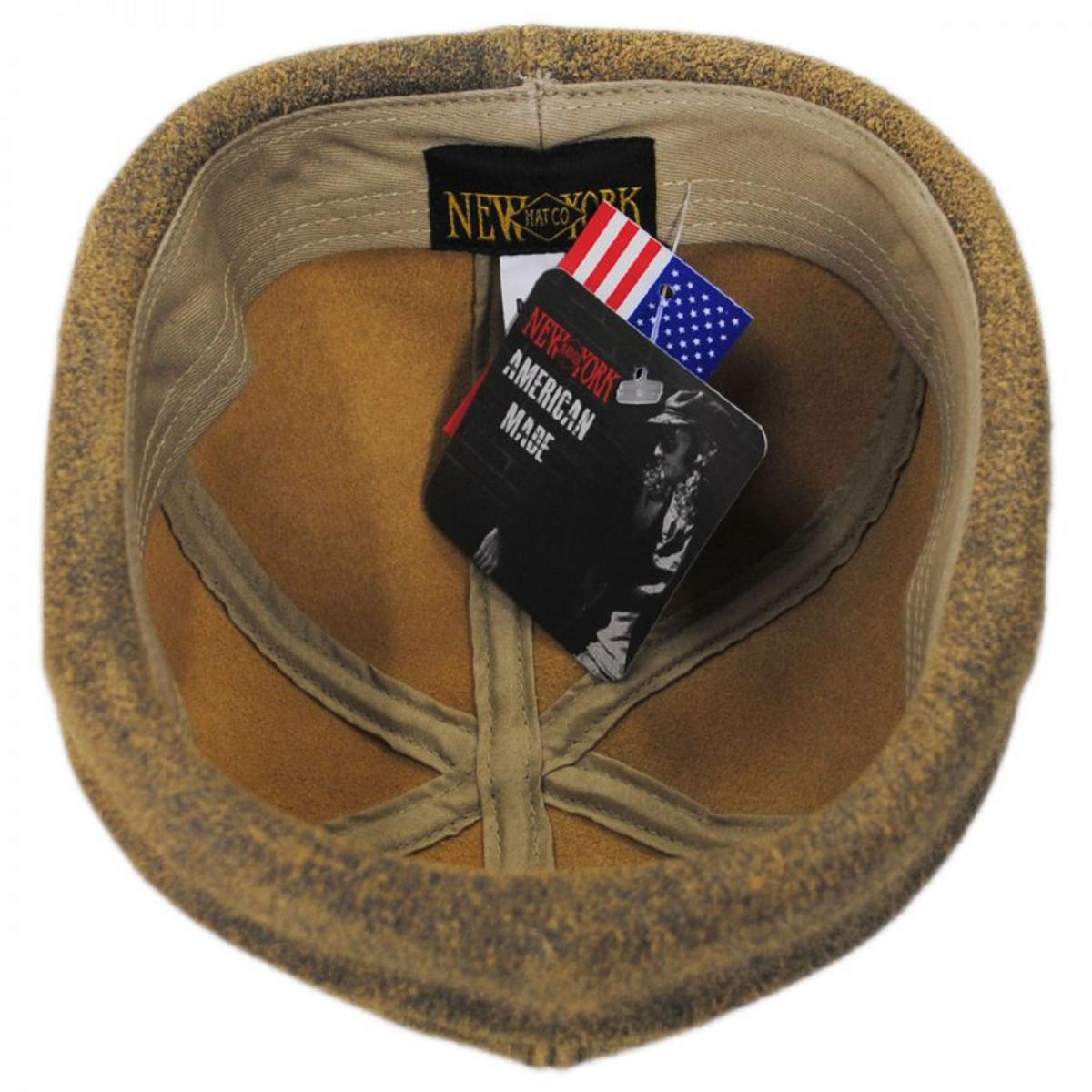 NEW YORK HAT CO | Six Panel Antique Leather Skull Cap Beanie Hat | 142004 | under | BROWN