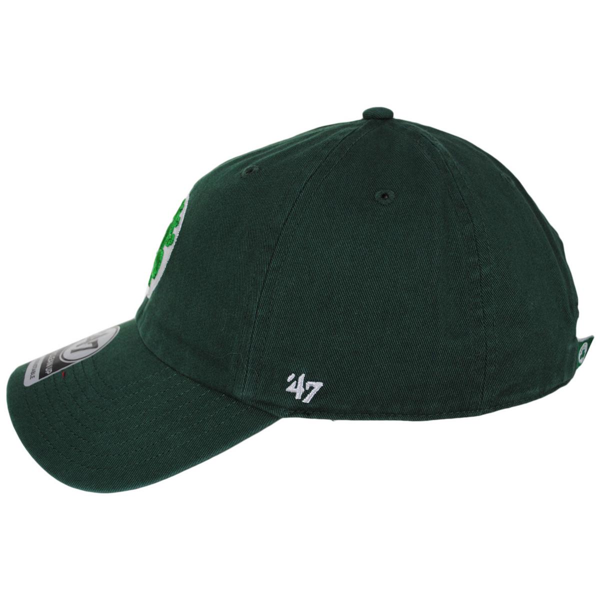 47 Brand | Boston Celtics NBA Clean Up Strapback Baseball Cap Dad Hat | 203951 | profile | DARK GREEN