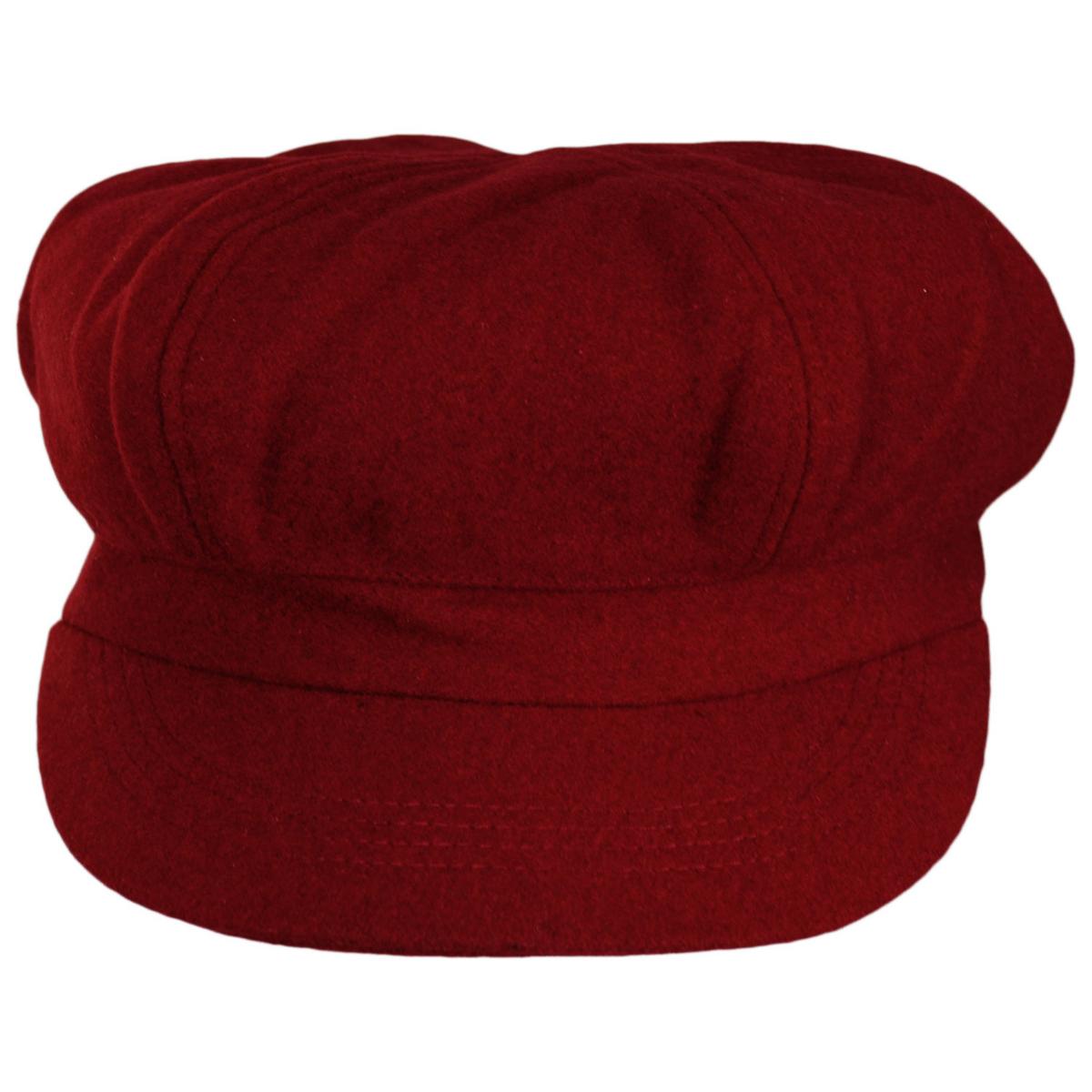 sur la tete | Wool Blend Spitfire Newsboy Cap | 167554 | front | RED