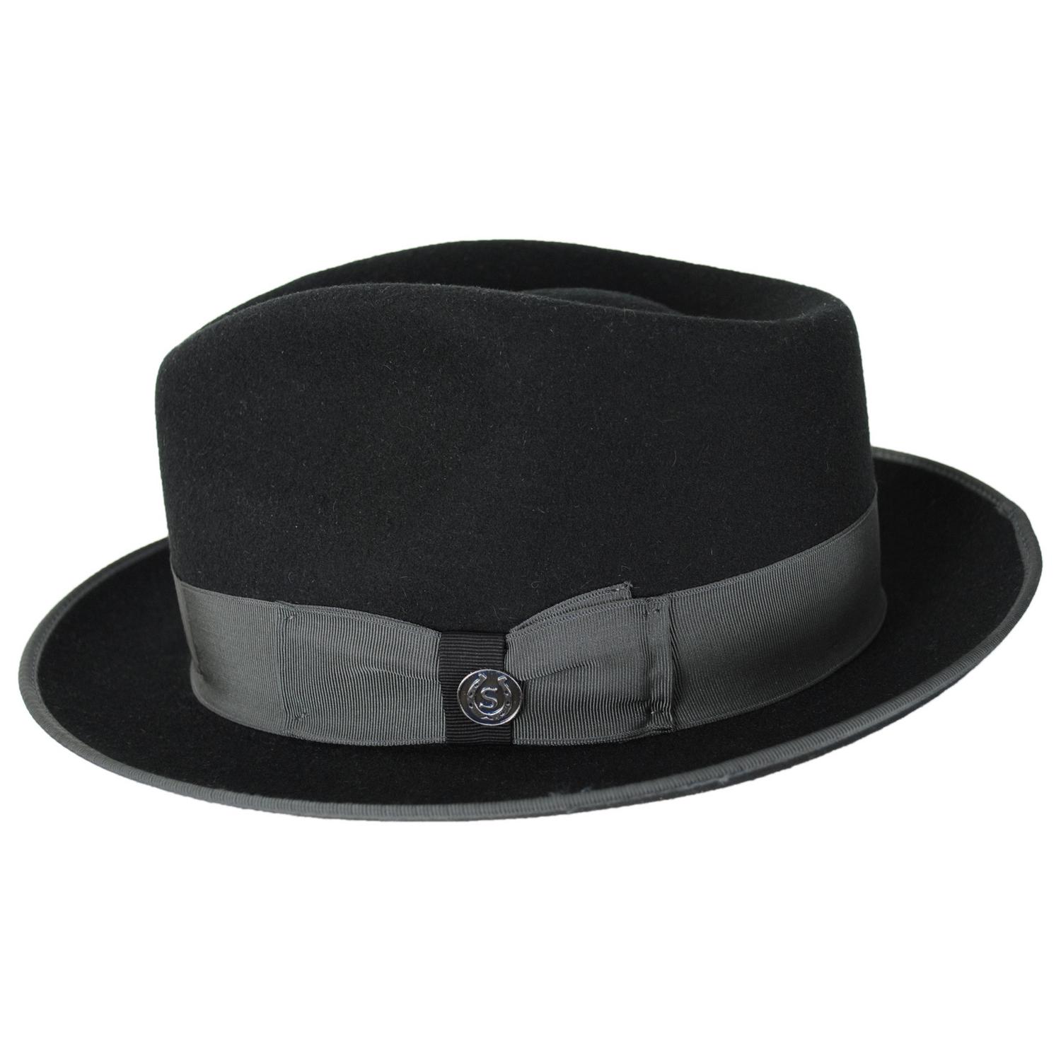 Stetson | Hashtag Wool Felt Fedora Hat | 130771 | profile | BLACK