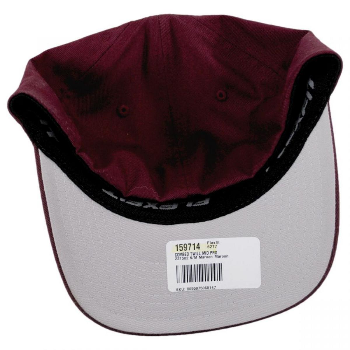Flexfit | Combed Twill MidPro Flexfit Fitted Baseball Cap | 221502 | under | MAROON