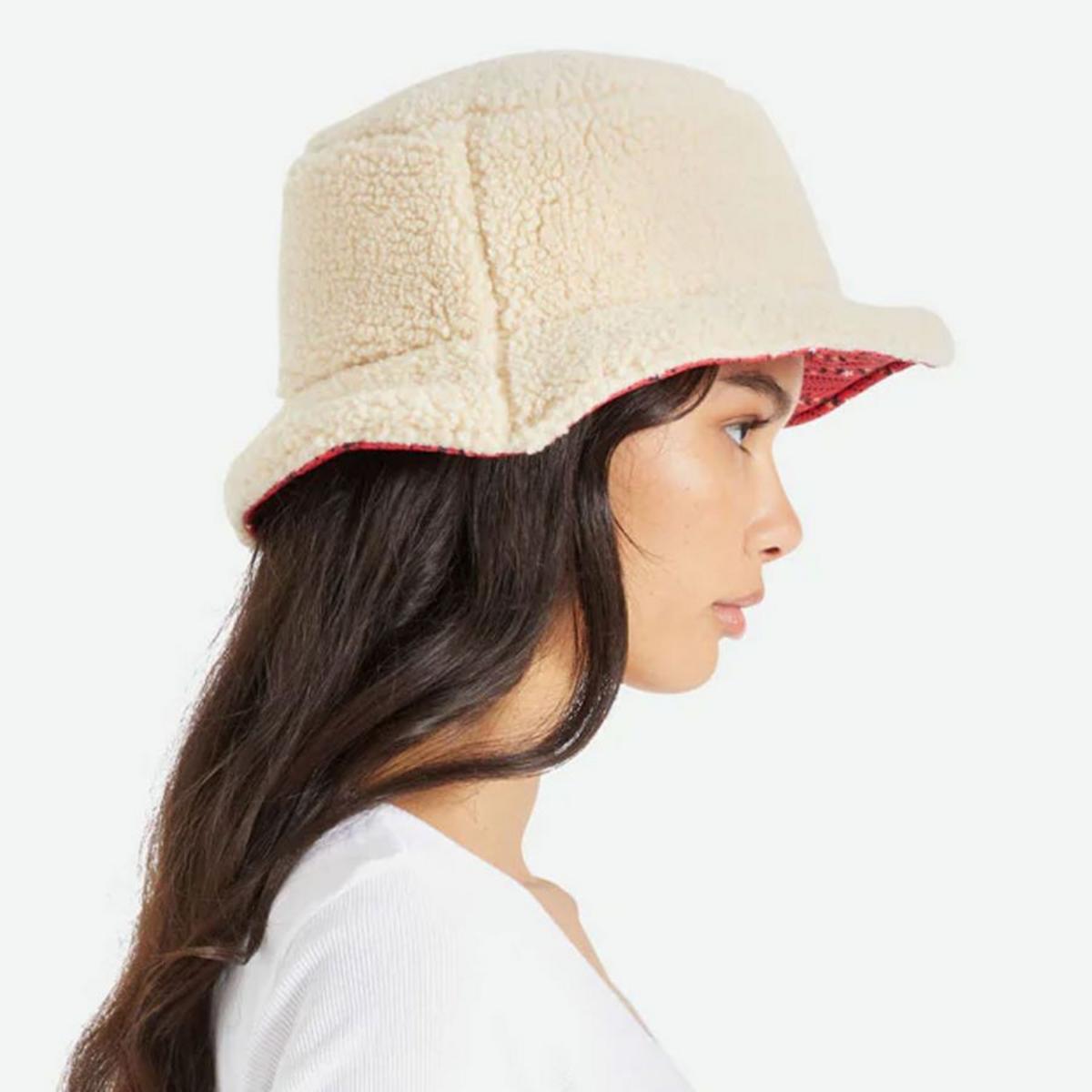 BRIXTON HATS | Petra Sherpa Reversible Bucket Hat | 185539 | lsftwo | PRAIRIE FLORAL/DOVE
