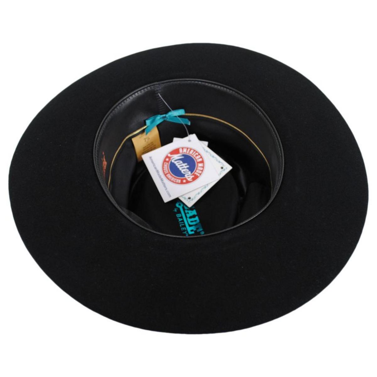 Renegade | Cote Pencil Curl Brim Wool Felt Fedora Hat | 130384 | under | BLACK
