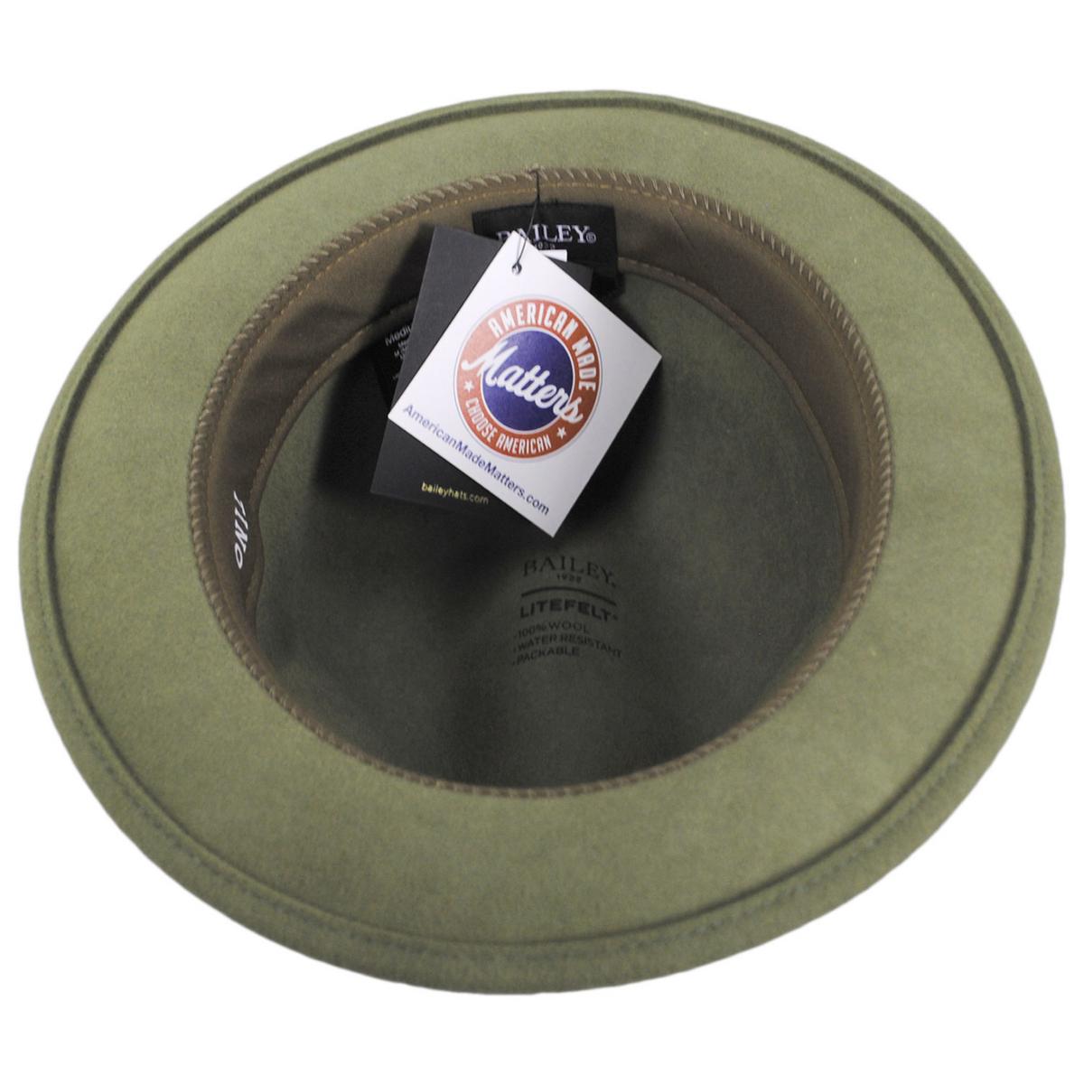 Bailey 1922 | Tino Wool LiteFelt Trilby Fedora Hat - Fashion Colors | 130008FW24 | under | KELP