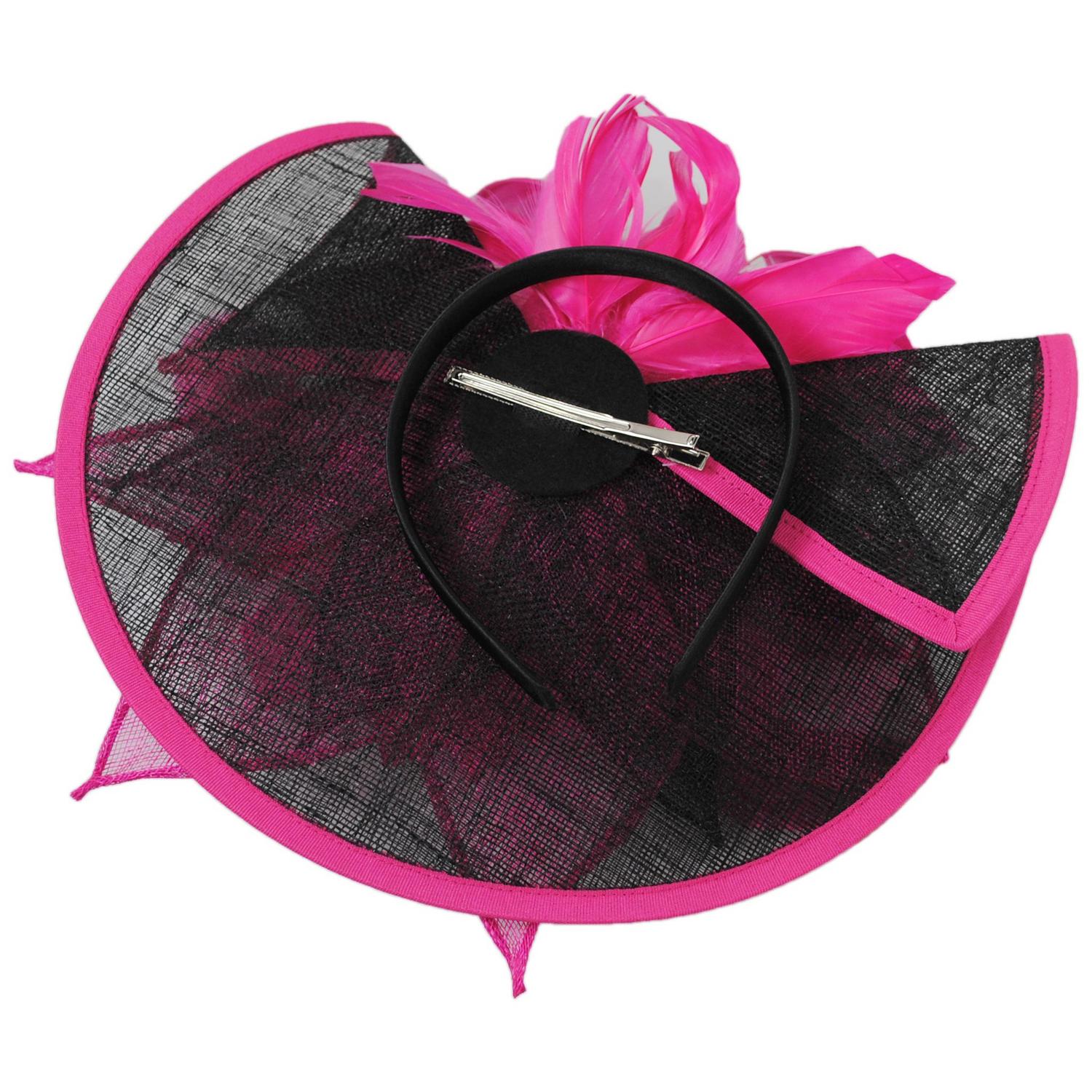 Sophia | Two Tone Folded Sinamay Straw Fascinator Hat | 122902 | under | FUCHSIA