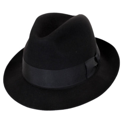 Stefeno Hats | Ultimo Beaver Fur Felt Fedora Hat | 136000 | lead | BLACK