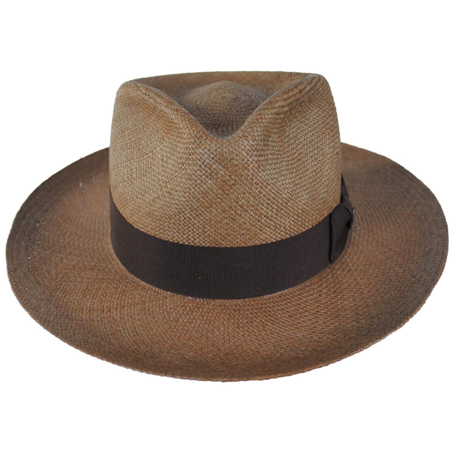 Jaxon Hats | Slicker Grade 8 Panama Straw Fedora Hat | 127151 | front | WALNUT