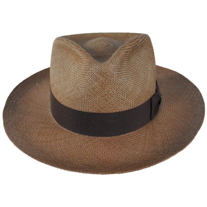 Jaxon Hats | Slicker Grade 8 Panama Straw Fedora Hat | 127151 | front | WALNUT