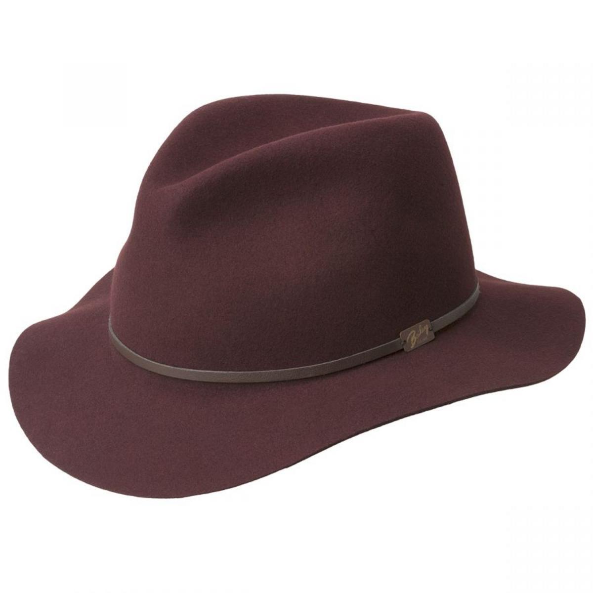 Bailey 1922 | Jackman Rollable Wool LiteFelt Fedora Hat | 130074 | lead | BURGUNDY