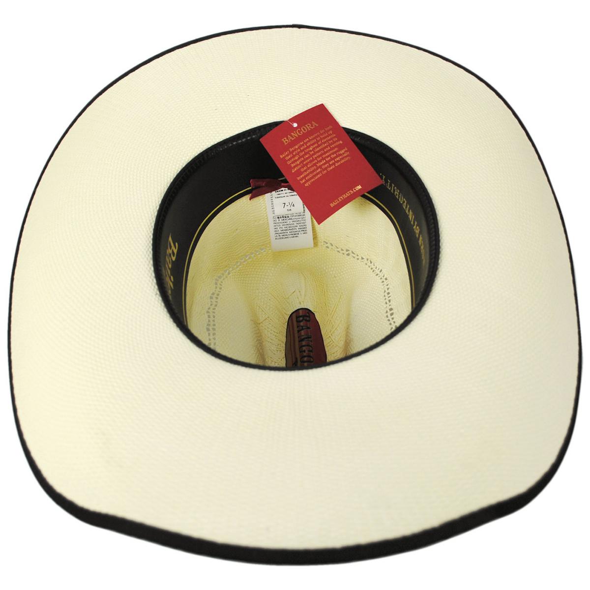 Bailey Western | Derren Bangora Straw Western Hat | 127913 | under | IVORY