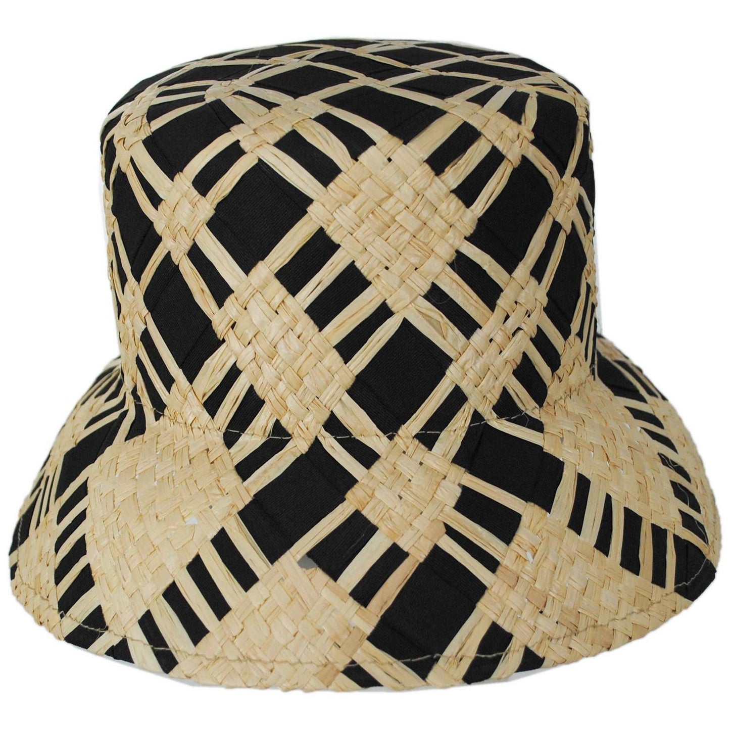 Physician Endorsed | Noa Raffia and Ribbon Bucket Hat | 102649 | front | NATURAL/BLACK