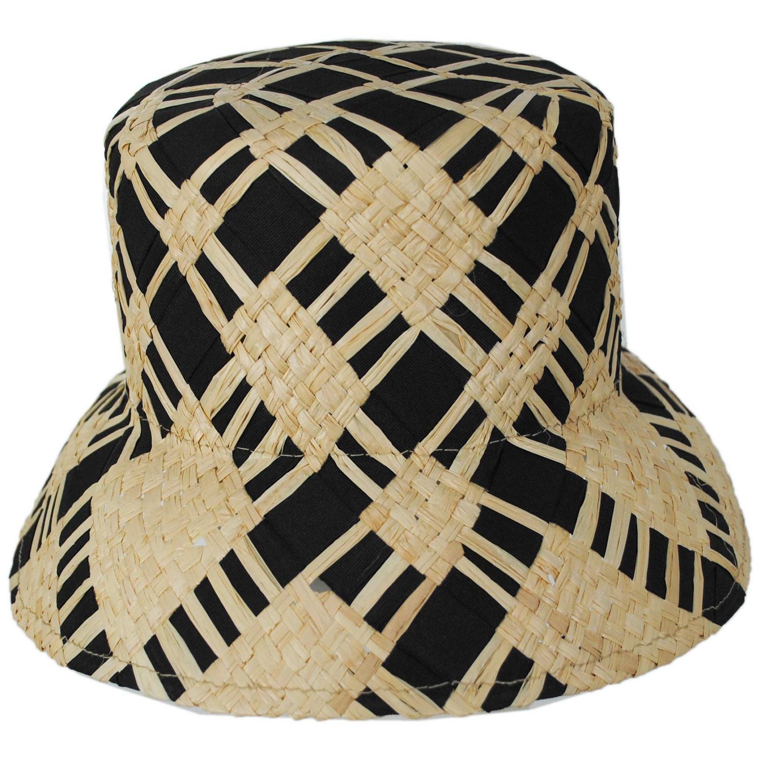 Physician Endorsed | Noa Raffia and Ribbon Bucket Hat | 102649 | front | NATURAL/BLACK