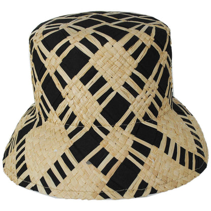Physician Endorsed | Noa Raffia and Ribbon Bucket Hat | 102649 | front | NATURAL/BLACK