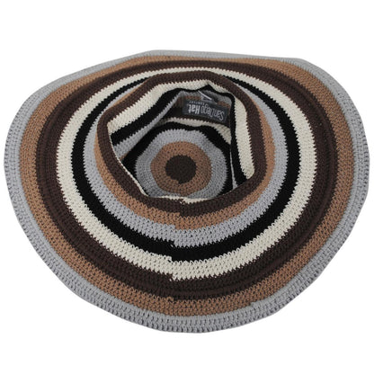 San Diego Hat Company | Java Striped Cotton Crochet Sun Hat | 108935 | under | BLUE STRIPE