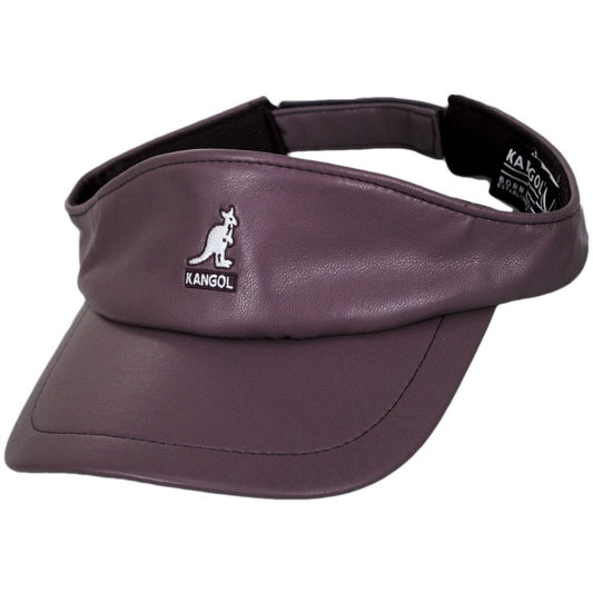 Kangol | Faux Leather Visor | 195607 | lead | DEEP PLUM