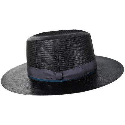 Bailey 1922 | Newhall Shantung LiteStraw Boater Hat | 127897 | profile | BLACK