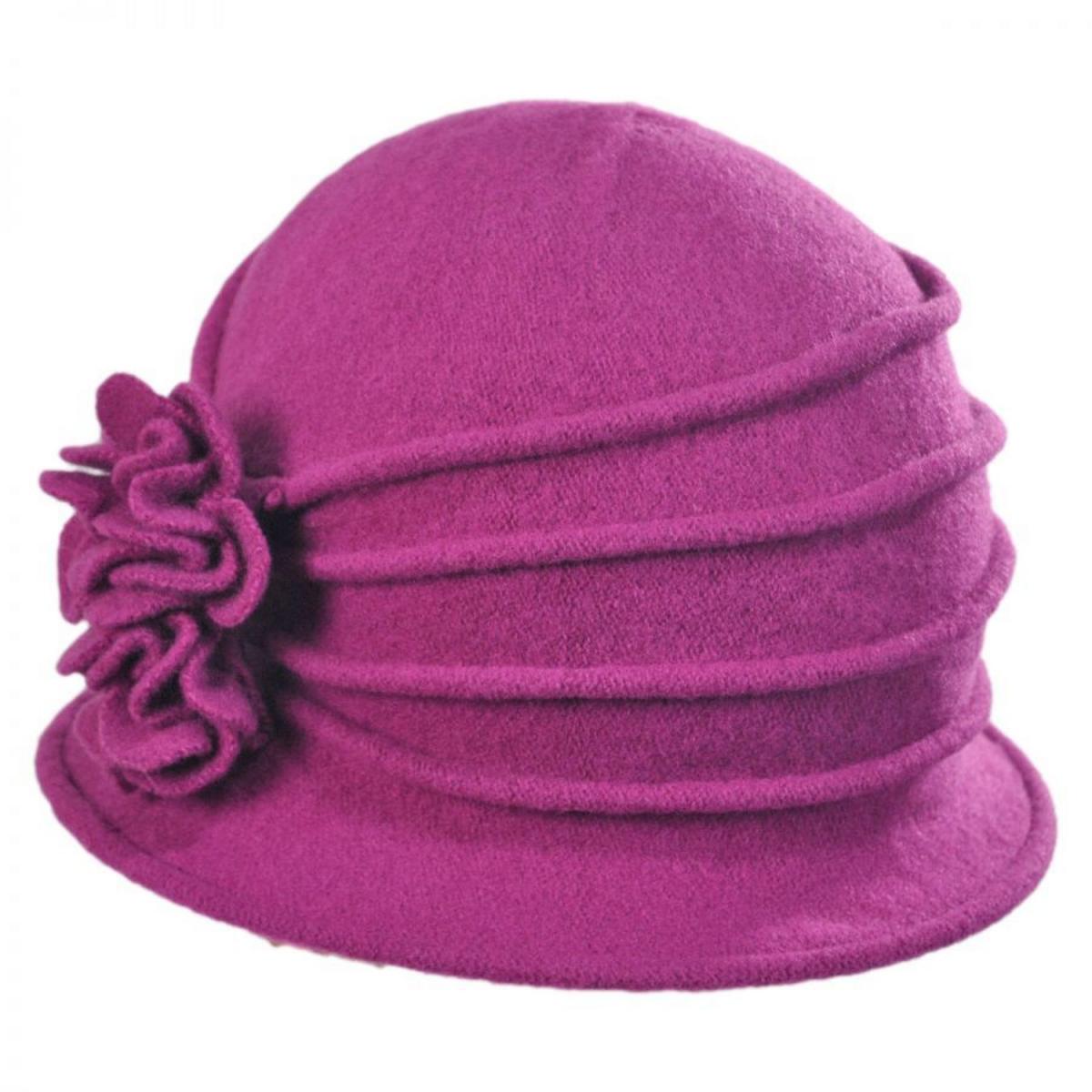 Scala | Boiled Wool Cloche Hat | 106306 | lead | BERRY