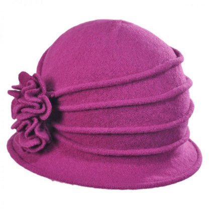 Scala | Boiled Wool Cloche Hat | 106306 | lead | BERRY