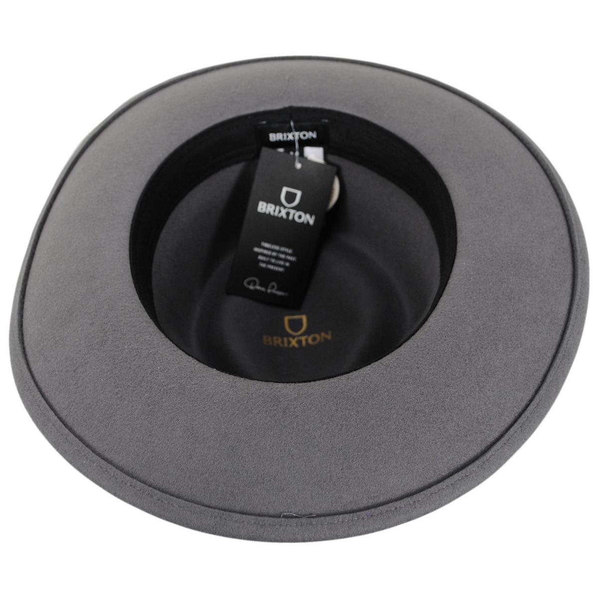 BRIXTON HATS | Swindle Convertabrim Wool Felt Fedora Hat | 135605 | under | GREY/GREY