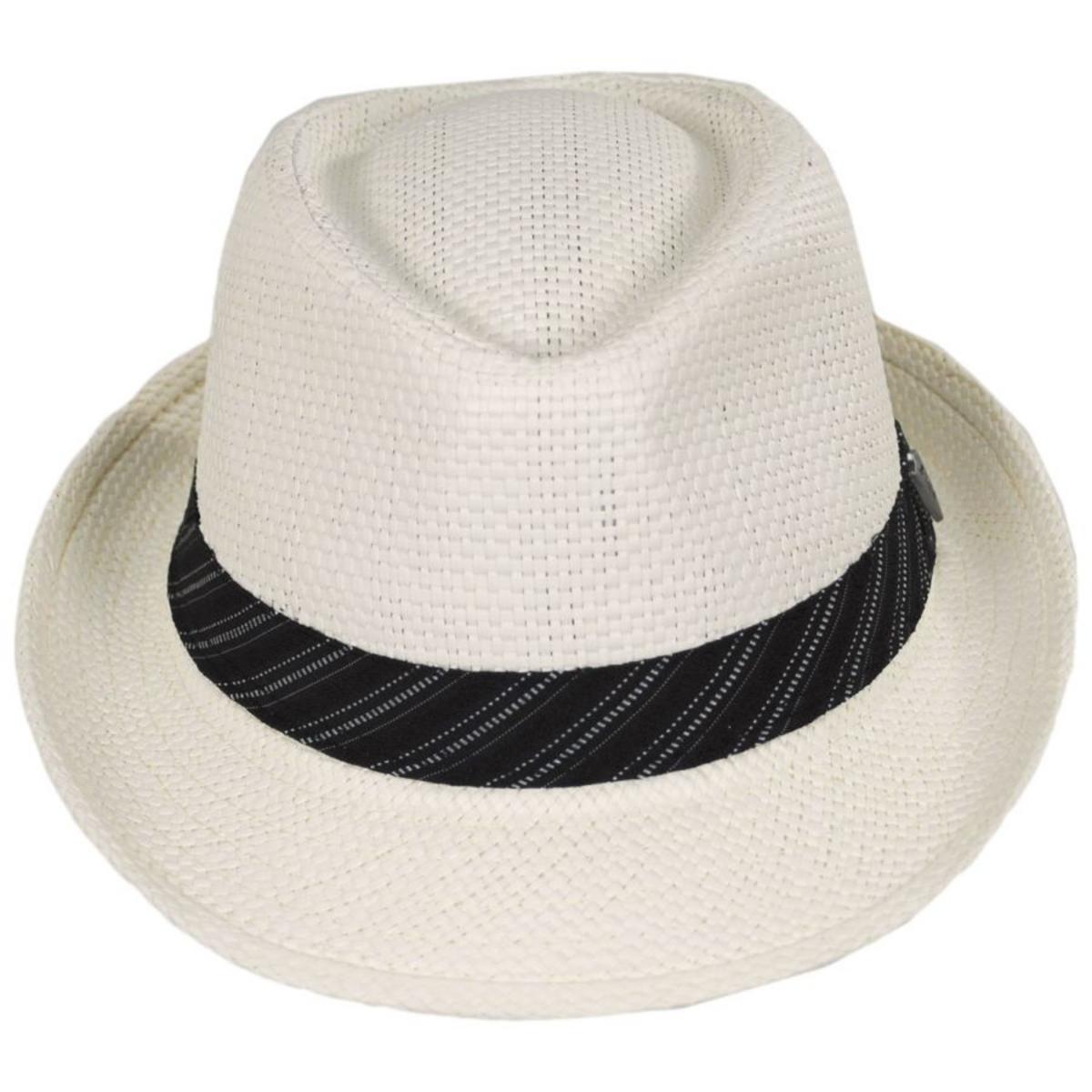 Dorfman Pacific | Stingy Brim Toyo Straw Fedora Hat | 126124 | front | NATURAL