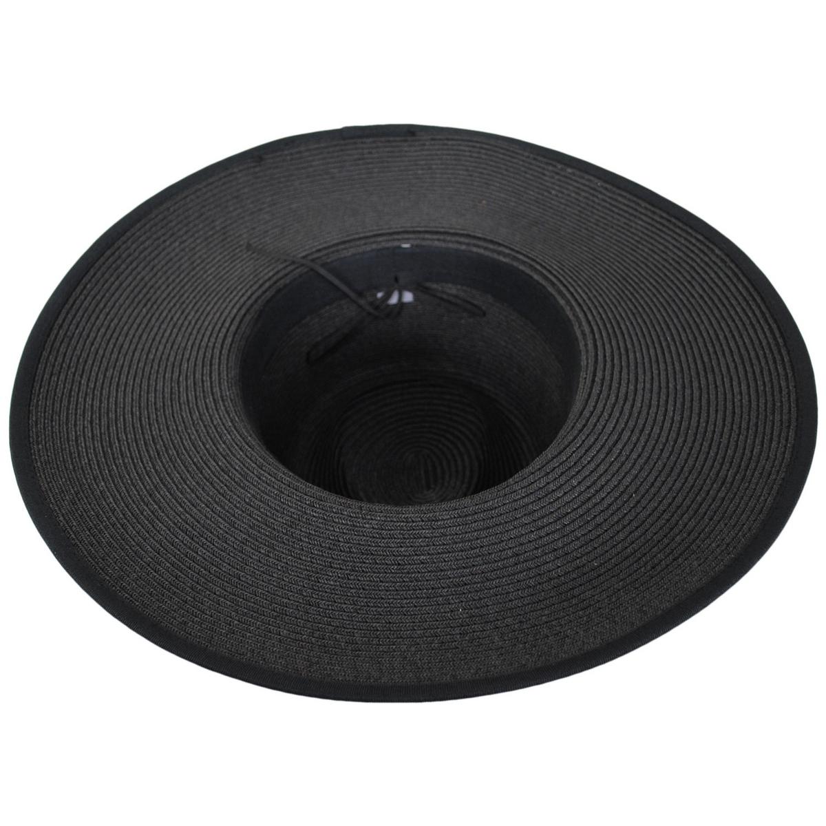 Jeanne Simmons | Cabo Toyo Straw Fedora Hat | 101810 | under | BLACK