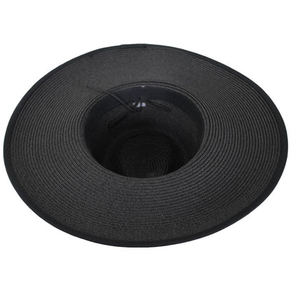 Jeanne Simmons | Cabo Toyo Straw Fedora Hat | 101810 | under | BLACK