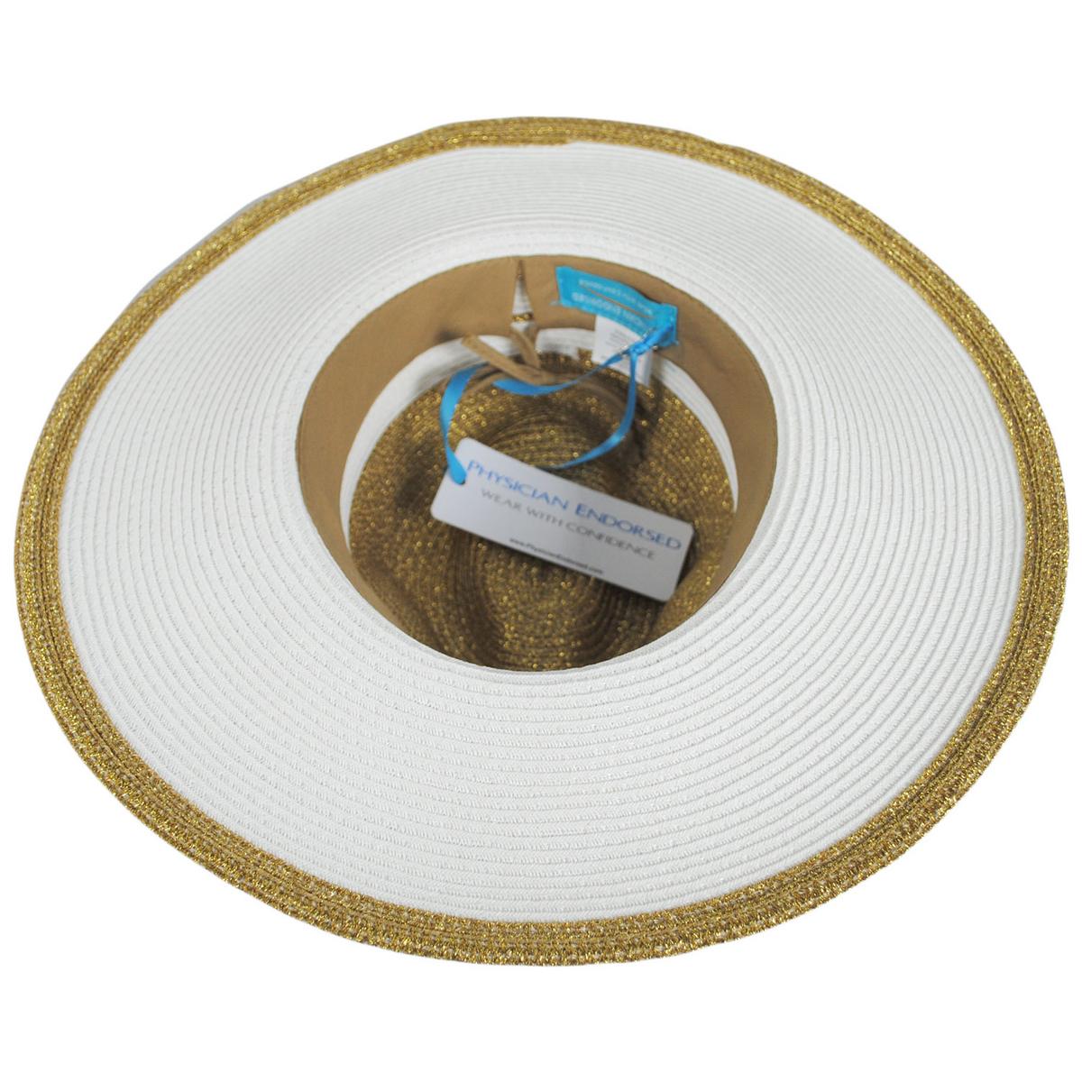 Physician Endorsed | Danielle Two-Tone Toyo Straw Fedora Hat | 102666 | under | WHITE/GOLD