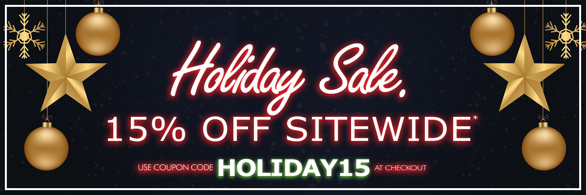Save 15% Off Sitewide Holiday Sale code HOLIDAY15