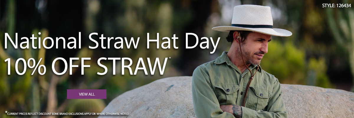10% off straw hats for national straw hat day sale