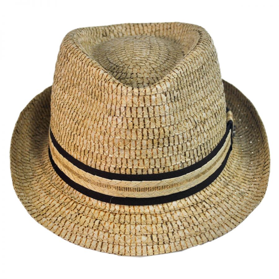 Tommy Bahama Buri Palm Braid Straw Fedora Hat Straw Fedoras