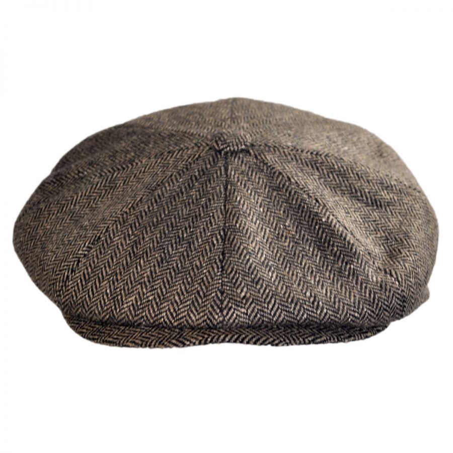 Jaxon Hats - Made in Italy Paolo Herringbone Wool Blend Newsboy Cap ...