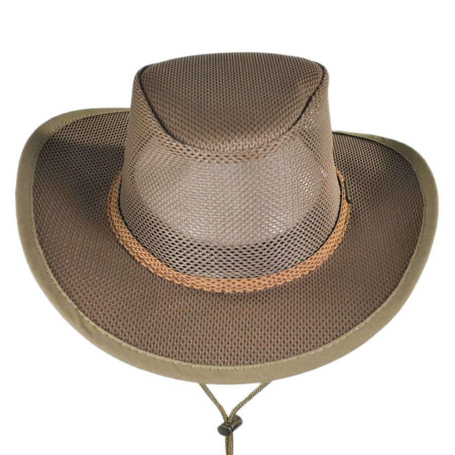 Stetson Mesh Covered Safari Cap - S - Beaver - Small - Men's Hats