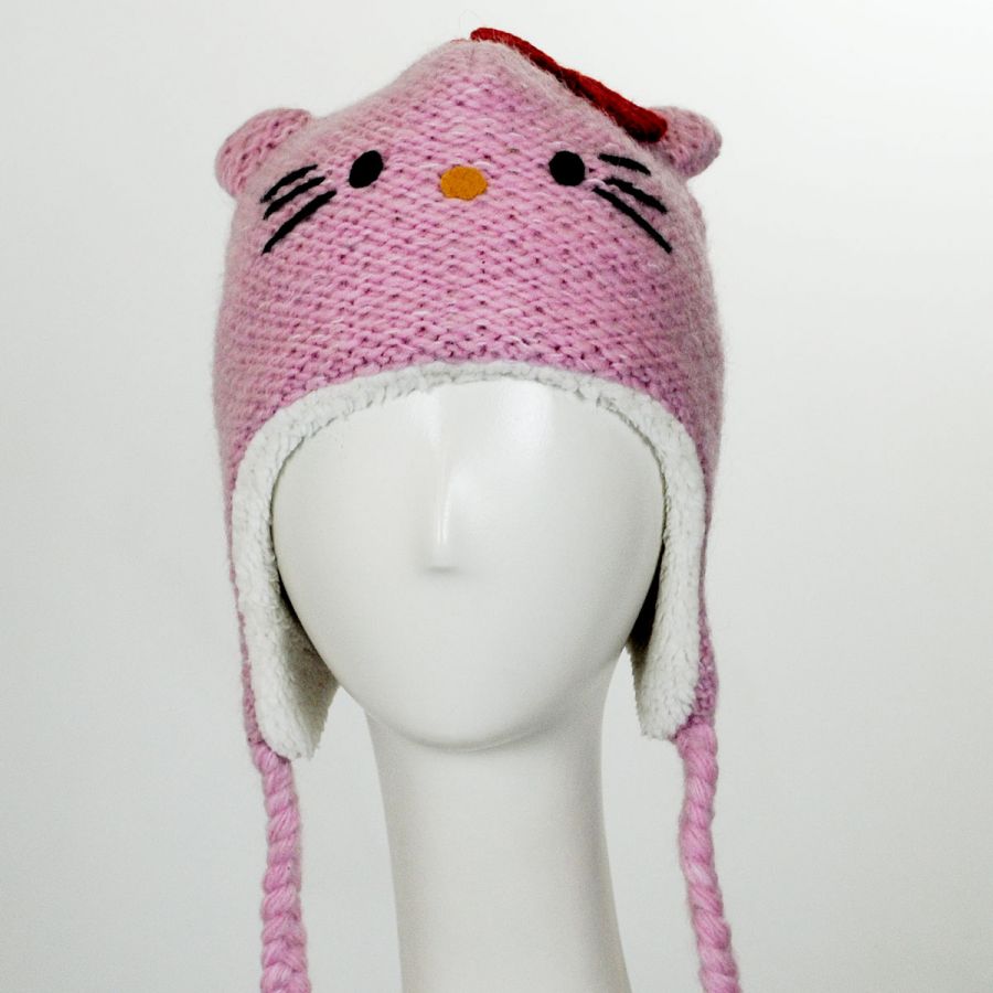  Hello  Kitty  Hello  Kitty  Wool Peruvian Beanie Hat  Girls