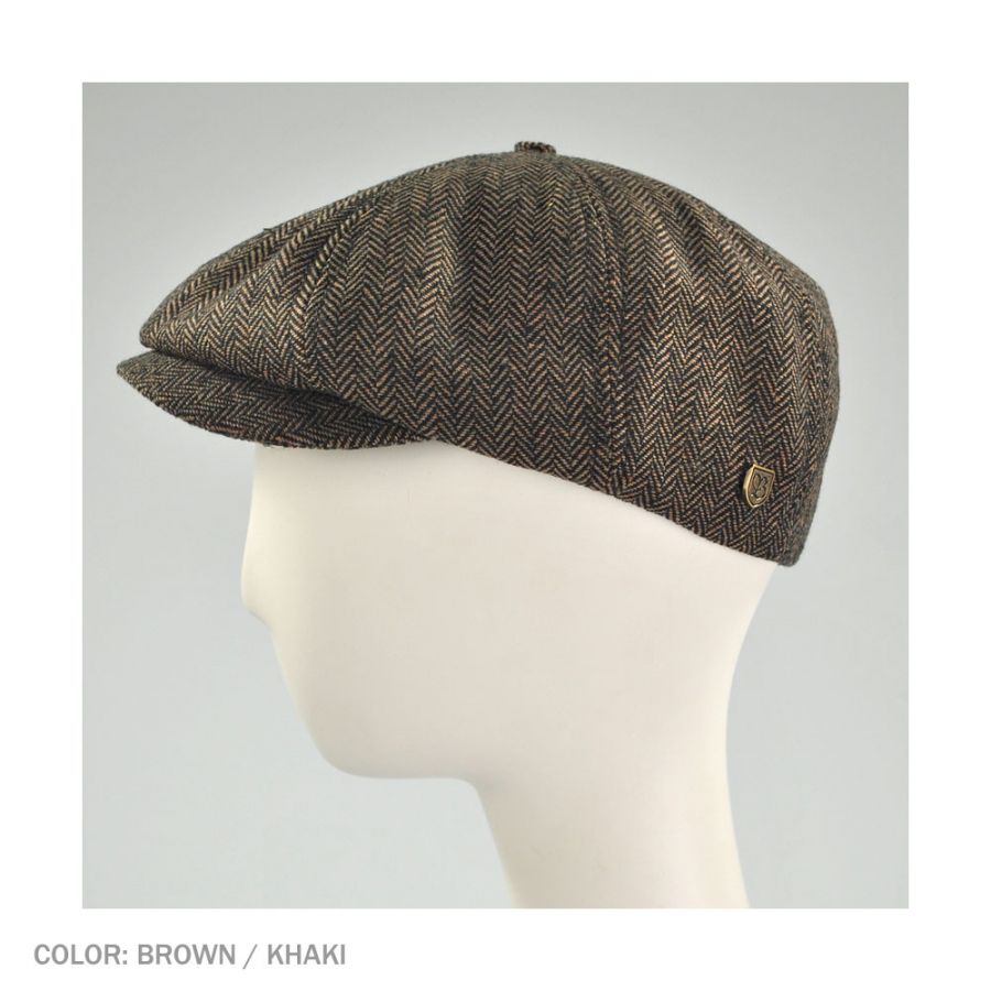 Brixton Hats Brood Herringbone Wool Blend Newsboy Cap - Brown/Khaki ...
