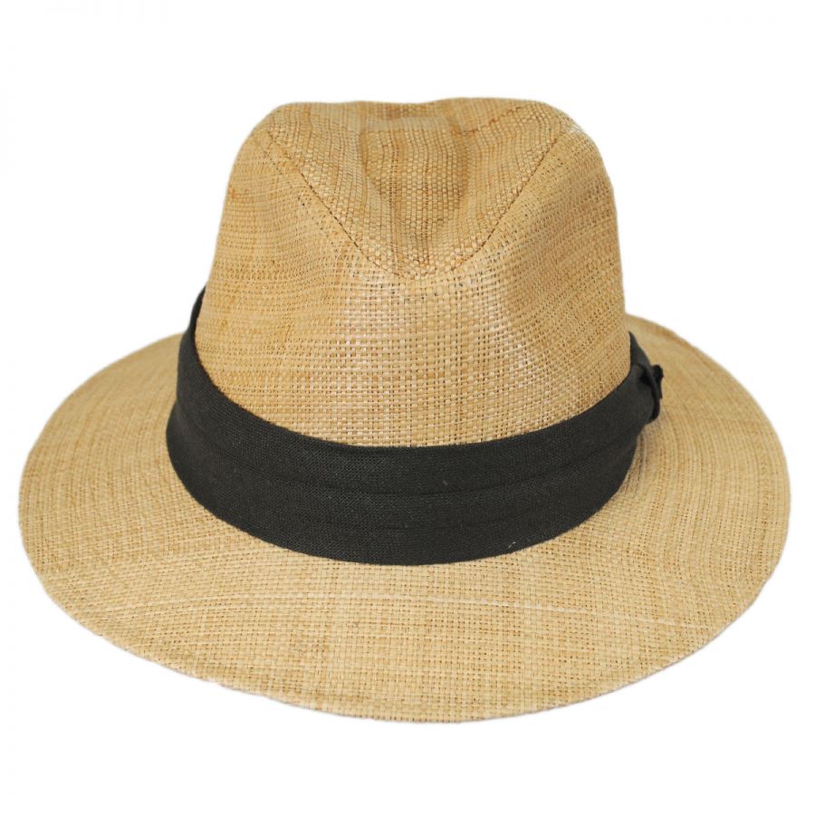 Tommy Bahama Raffia Straw Safari Fedora Hat Straw Fedoras