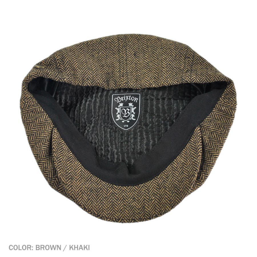 Brixton Hats Brood Herringbone Wool Blend Newsboy Cap - Brown/Khaki ...