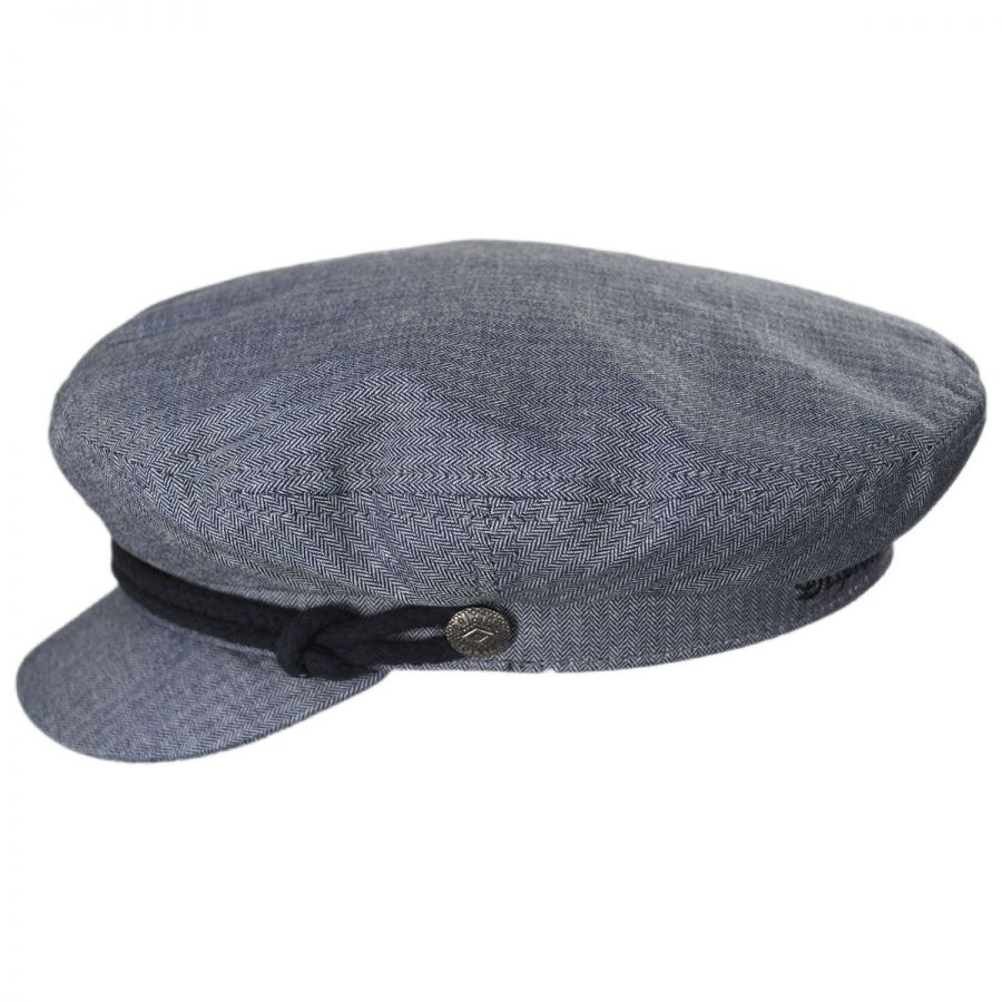 Brixton Hats Micro Herringbone Cotton Fiddler Cap Greek Fisherman Caps