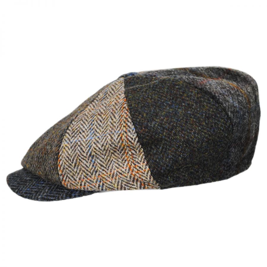 Multi-Coloured Failsworth Hats Harris Tweed Lewis Newsboy Cap 