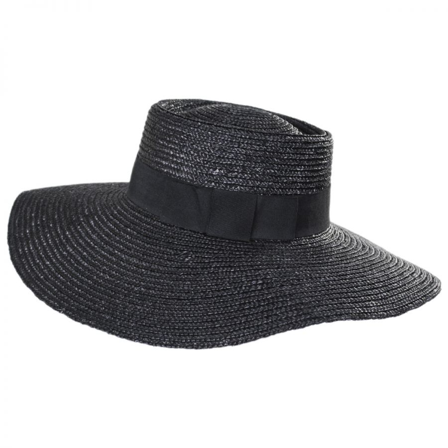 Brooklyn Hat Co Johanna Wheat Braid Boater Hat Straw Hats