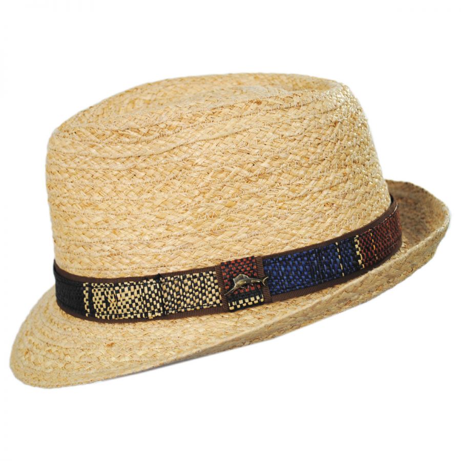 Tommy Bahama Mojito Raffia Straw Fedora Hat Straw Fedoras