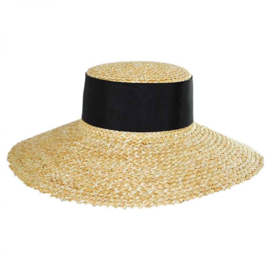 Jeanne Simmons Chevron 4.5 Inch Brim Wheat Braid Lampshade Hat Sun Hats