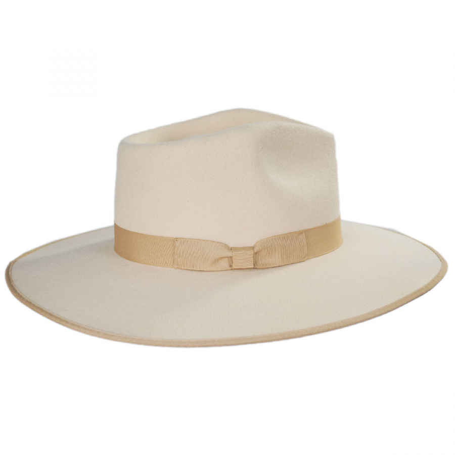 Lack of Color Ivory Wool Felt Rancher Fedora Hat All Fedoras