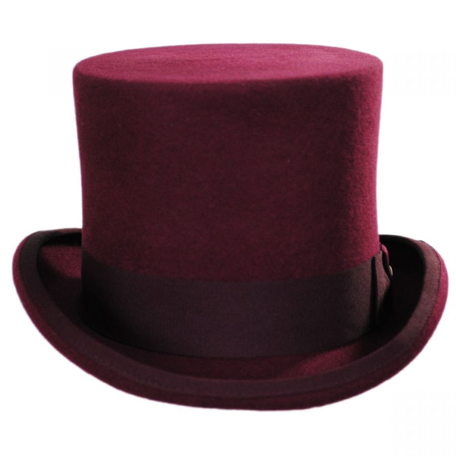 Quality Red Wool Felt Top Hat Satin lined  4 sizes   fast post 1st class. 