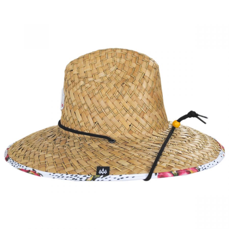 Hemlock Hat Co Pink Dragon Straw Lifeguard Hat Straw Hats
