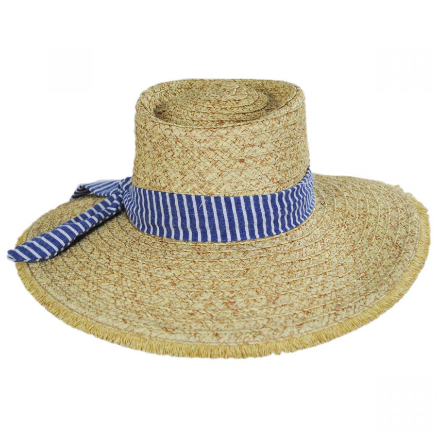 Scala Barnese Toyo Straw Boater Hat Sun Hats