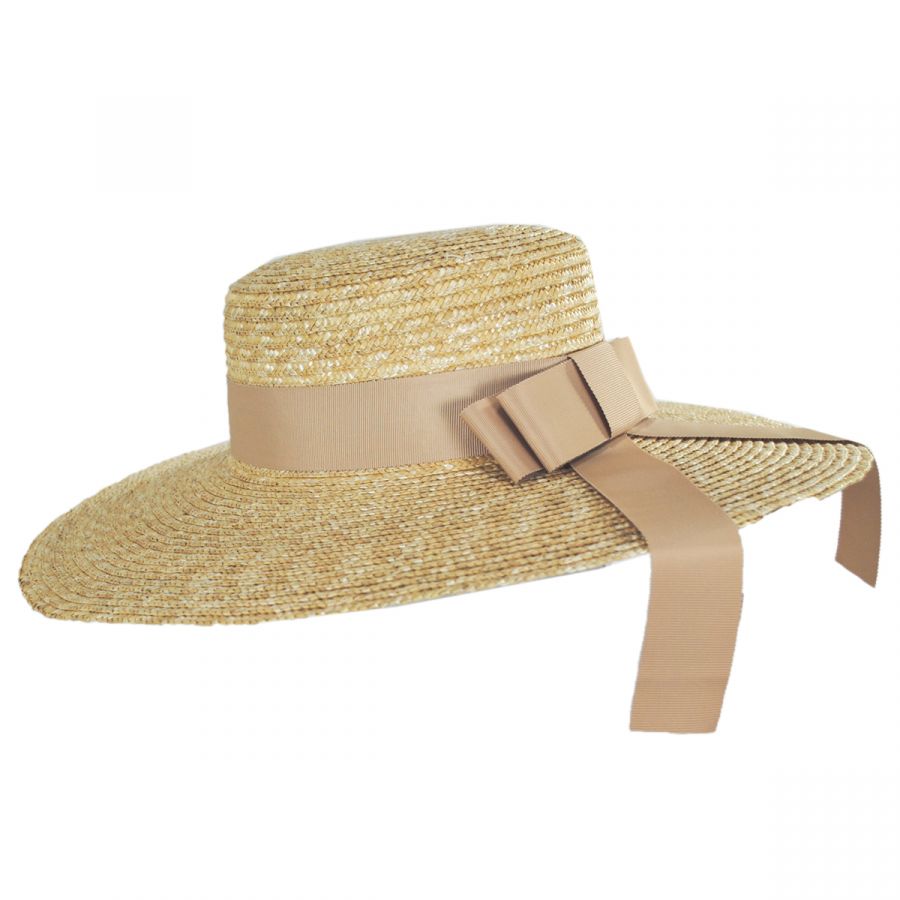 Jeanne Simmons Fiume Milan Straw Boater Hat Straw Hats