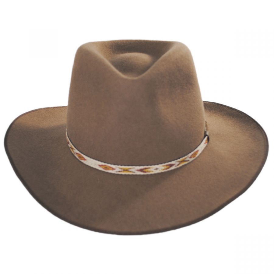 Wool Brown Crush-able Cowboy Crushable Fedora Hats Indiana Jones Outback Hat 