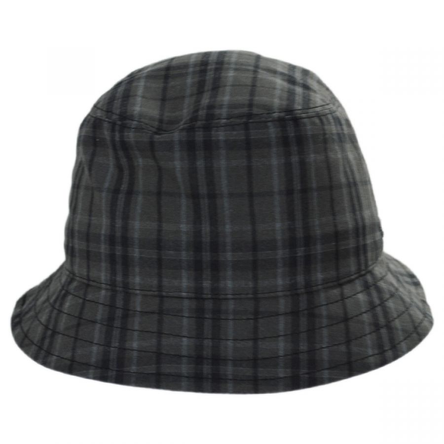 Wigens Caps British Millerain Waxed Plaid Cotton Rain Bucket Hat Rain Hats