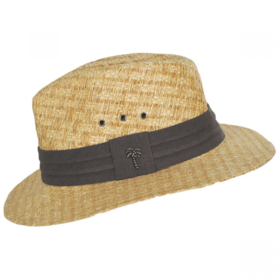 Dorfman Pacific Hats Matte Toyo Straw Trilby Hat Black